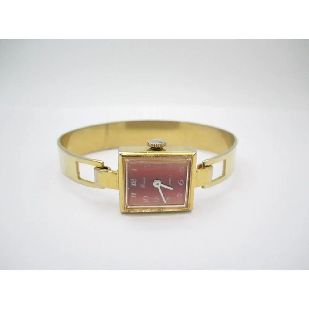Vtg Ermex Hand‎ Wind WR Analog Dial Causal Square Watch (G456)